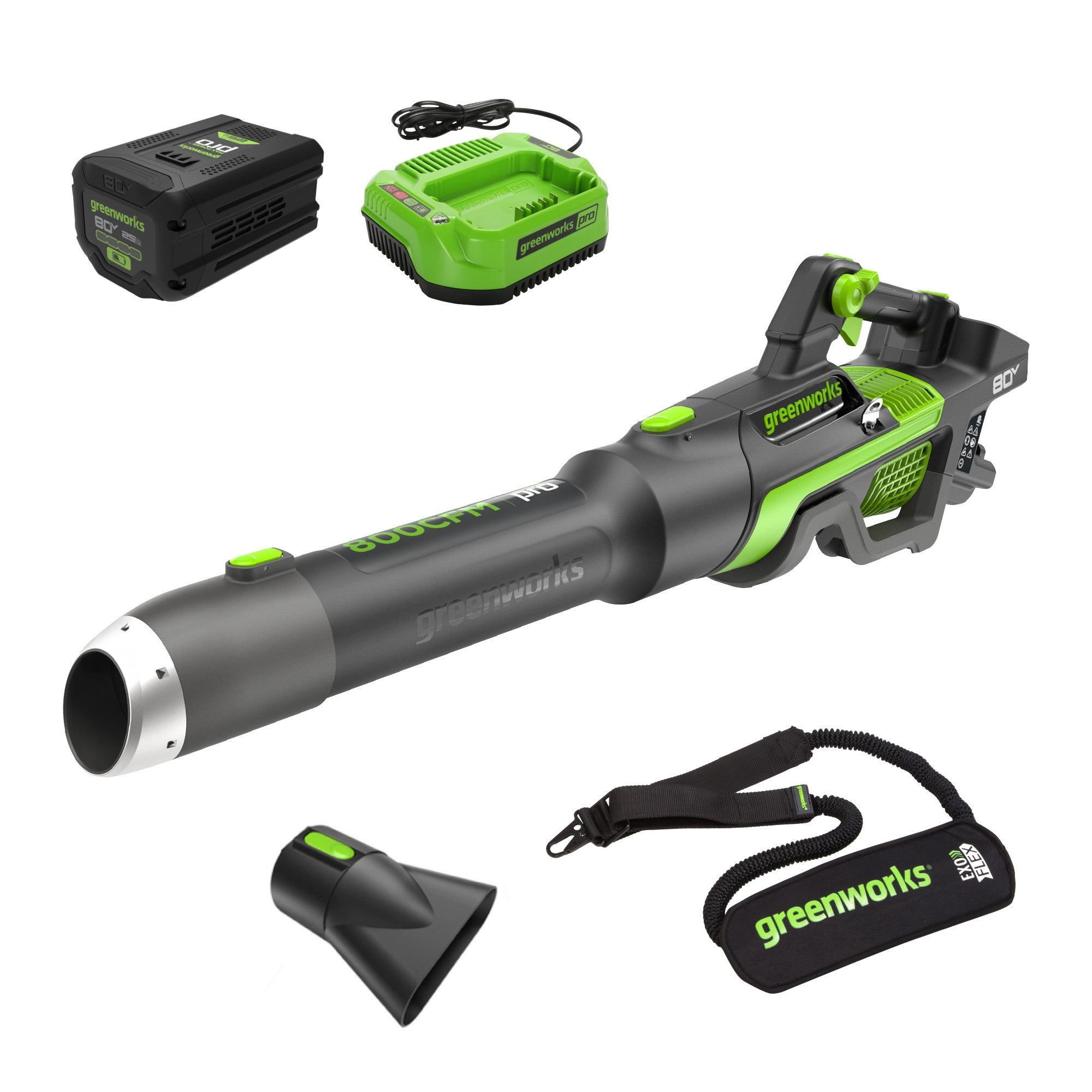 Greenyardtools  OPEN BOX 80V 800 CFM Brushless Leaf Blower w/ 2.5Ah Battery & Charger