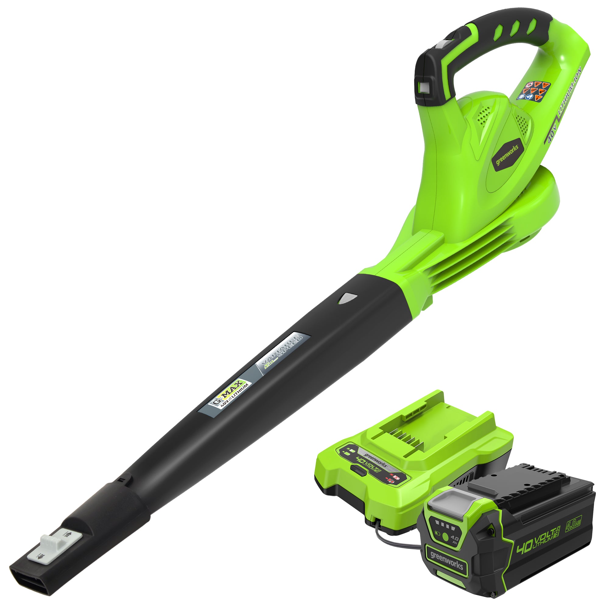 Greenyardtools  40V 135 CFM Cordless Battery Leaf Blower w/ 4.0Ah Battery & Charger