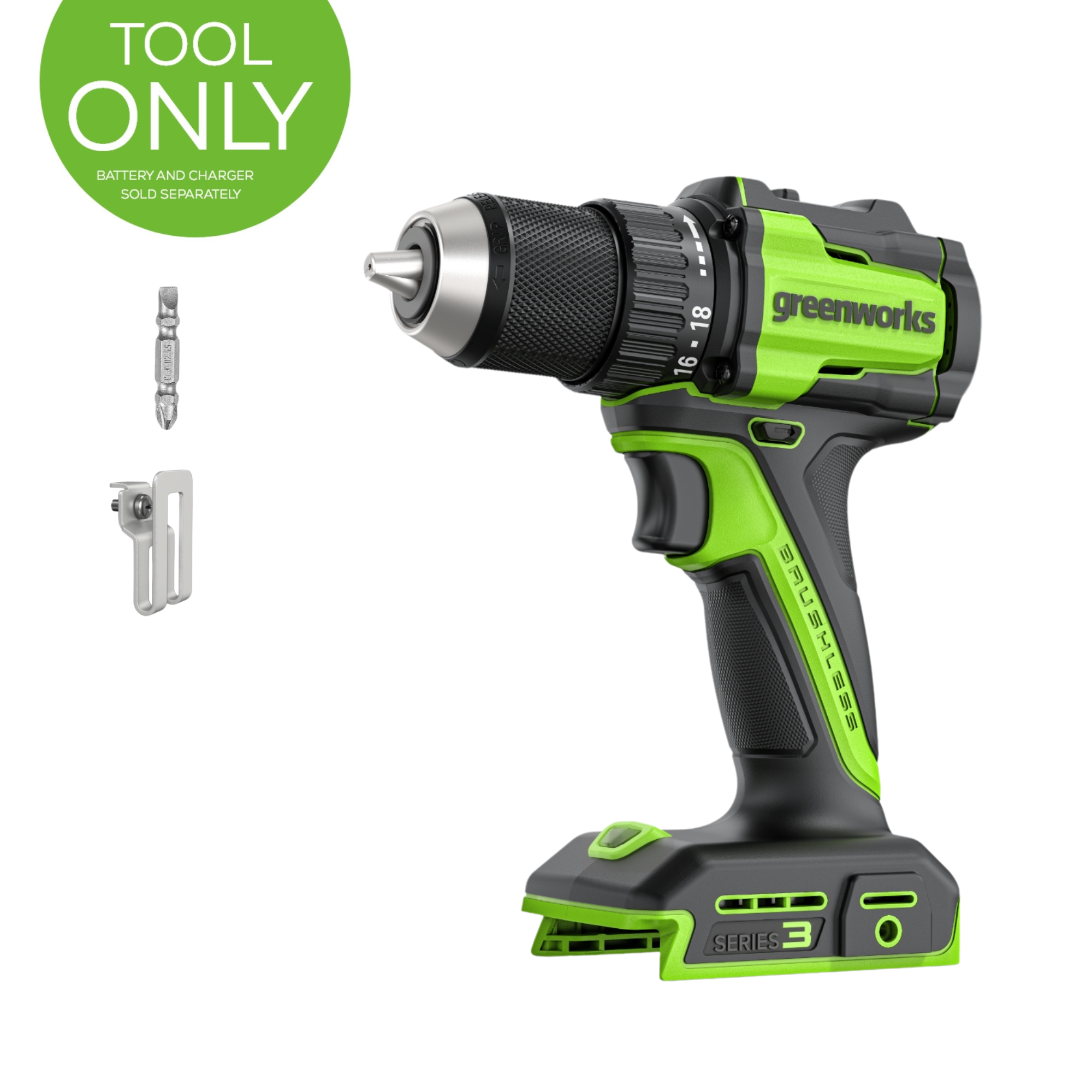 Greenyardtools  24V Cordless Battery 1/2" 400 in/lbs Drill Driver (Tool Only)